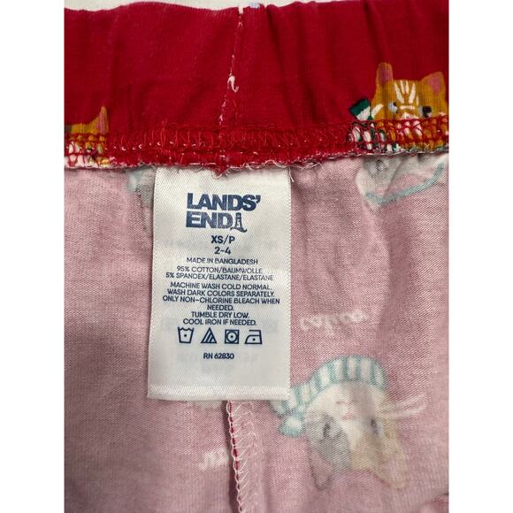Lands' End Red Cat Pajama Pants Women’s Large Holiday Lounge Sleepwear NWOT - Picture 4 of 6